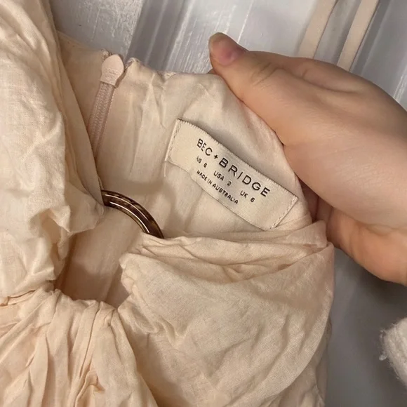 Bec and Bridge Cream Puka Shell Cream Midi Dress - Picture 6 of 6